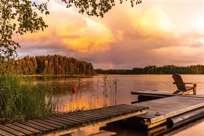 Saimaa See bei Sonnenuntergang